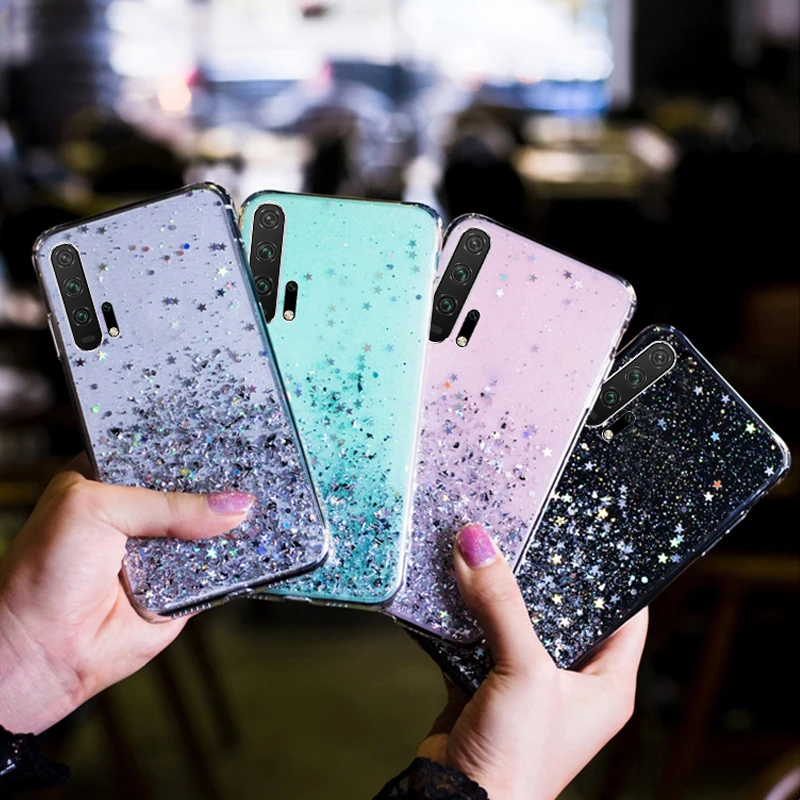 

Bling Glitter TPU Soft Phone Cover Case For Huawei P30 P20 Lite Y5 Y6 Y7 Y9 Prime 2019 Nova 5 5i Honor 9X 20 Pro P Smart Plus Z