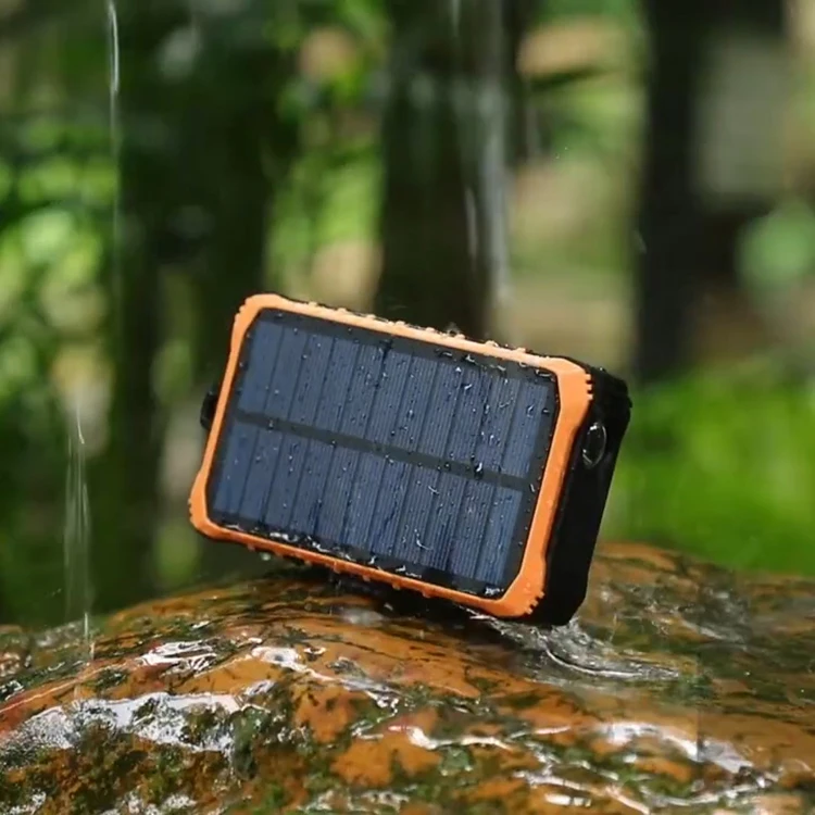 

Hand Dynamo Solar Power Bank for Mobile Phone IPX5 Waterproof Portable Solar Power Bank Charger 12000mah Solar Power Banks, Green, orange