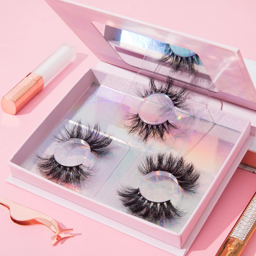 

High efficiency vegan 25mm 5D fluffy mink eyelash vendor with custom packaging private label