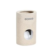 

High Quality Gift Plastic Ecoco Automatic Toothpaste Dispenser Bathroom Set