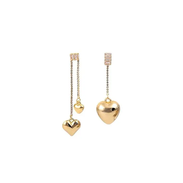 

Shangjie OEM joyas Fashion Women Pendants Earrings Jewelry Gold Plated Rhinestone Crystal Earring Smart Irregular Heart Earrings