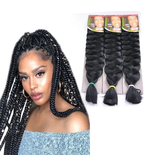 

wholesale 82 inches 165g synthetic ultra pre stretched extensions x-pression jumbo crochet Braiding Crochet Extension Hair