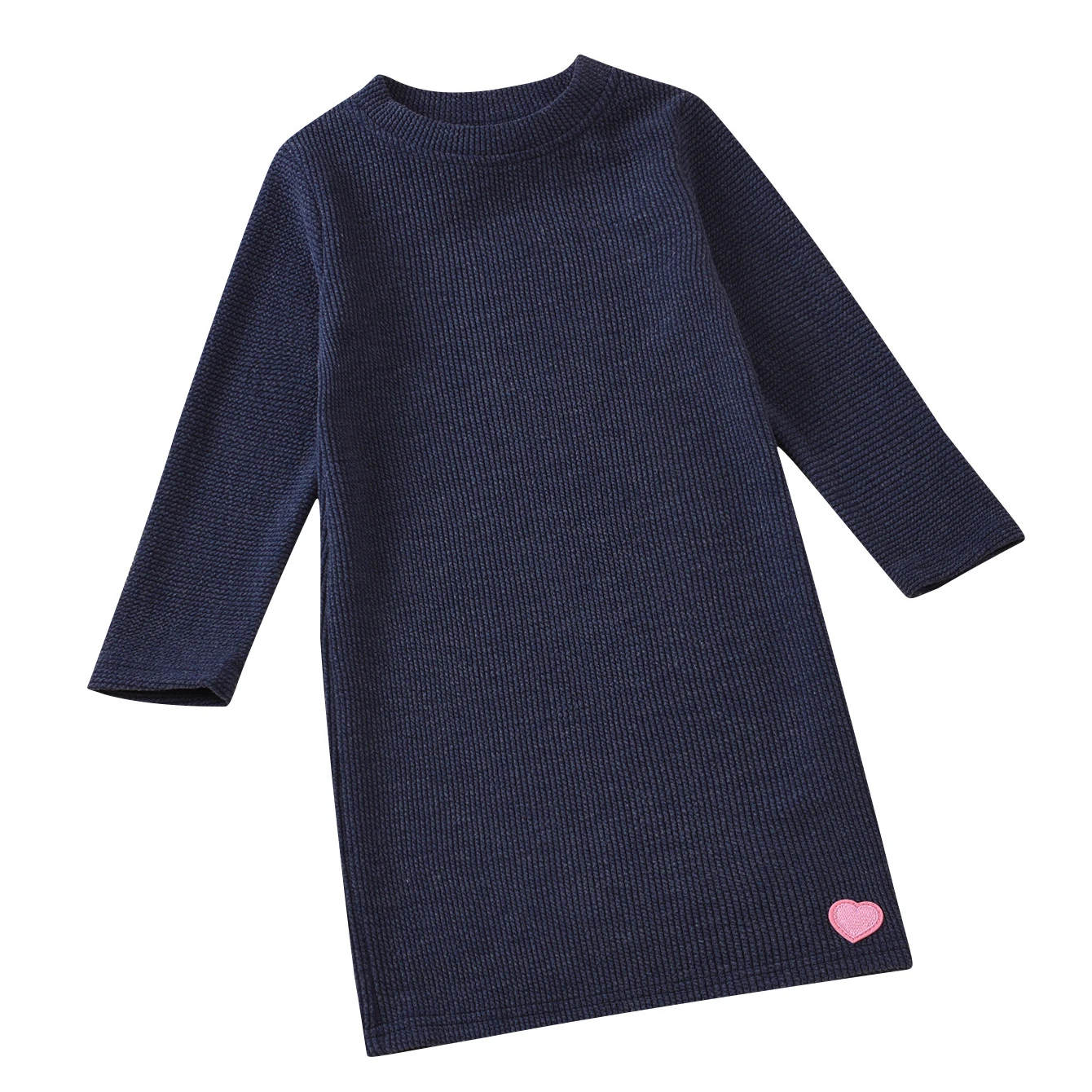 

Wholesale Autumn Winter Pure Color Round Collar Long Sleeve Slim Dress
