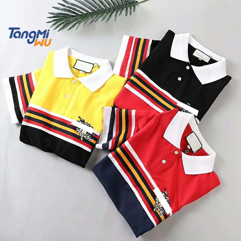 

High Quality Luxury Embroidery 100% Cotton Golf Men Stripe Polo T Shirt