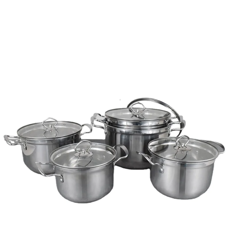 

5pcs multifunctional healthy removable stainless steel nonstick cookware sets, Customized color