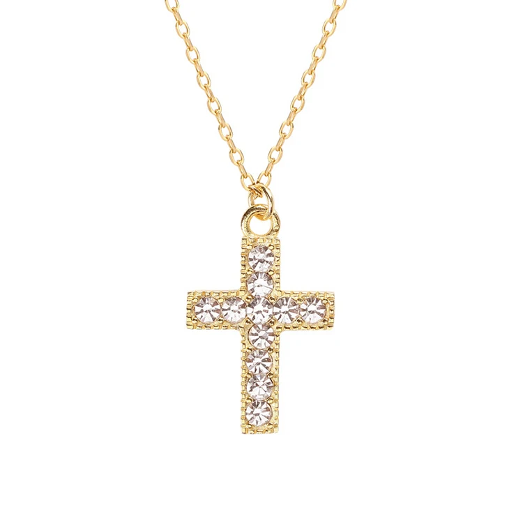 

European and American jewelry full diamond pendant s925 sterling silver clavicle chain men and women cross necklace, As picture