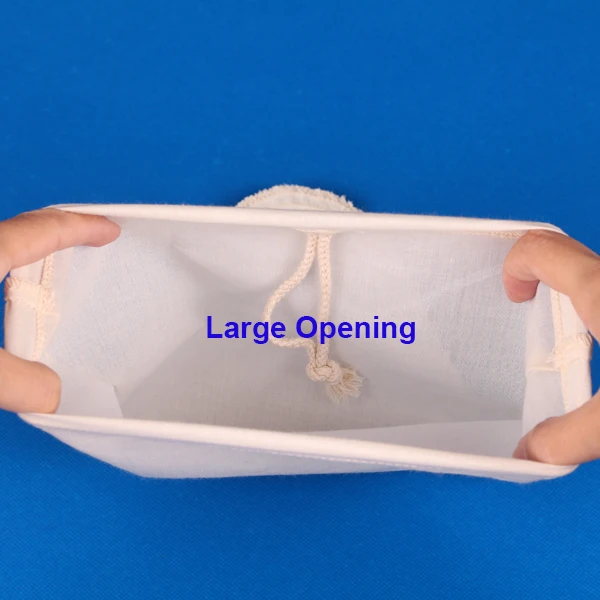 
BOSI 28 * 30 CM Cone Shape Organic Cotton Nut Milk Filter Bag Easy To Clean Easy To Use Nut Milk Bag For Celery Juice Oat Milk 