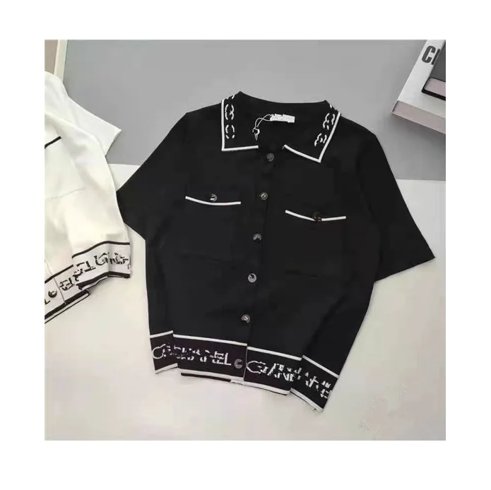 

Women's sweater jacquard letter O-Neck knitted stylish sweater branded t-shirt