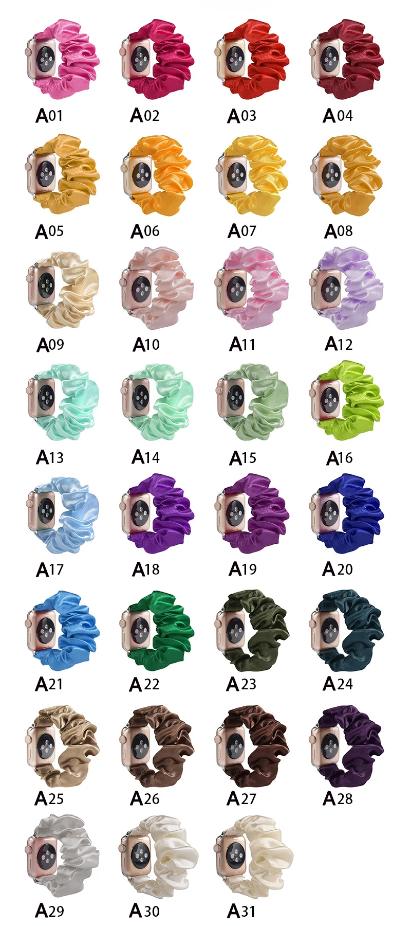 Customized Fitness Scrunchies Smart Watch Band For Iwatch 1/2/3/4/5