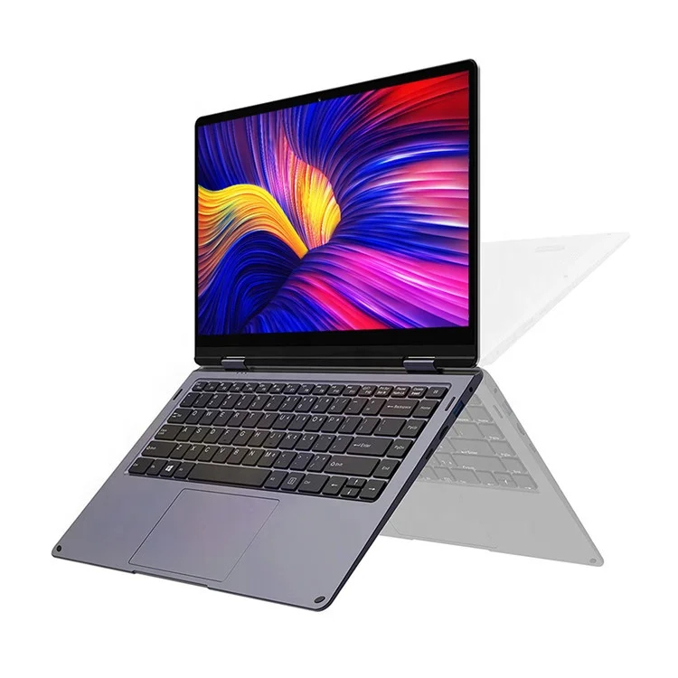 

Wholesale 14.1 inch laptop Atom E3950 quad core 360 degree touch screen flip computer used laptop, Space grey
