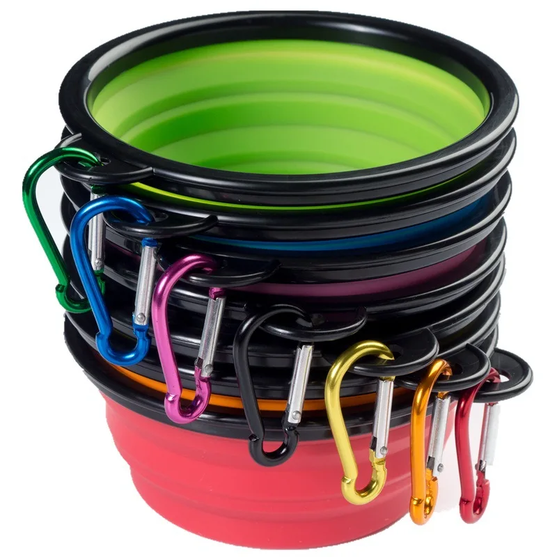 

RS392 Printable LOGO TPE pet bowl Outdoor portable folding silicone pet bowl