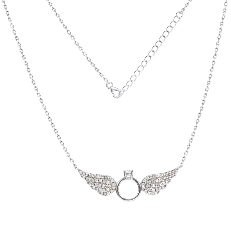 

Professional women wedding sterling silver ring pendant chain jewelry lover necklace