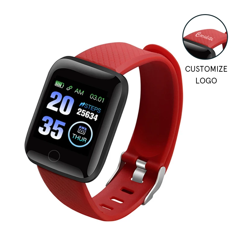 

Amazon 2021 Hot Selling Smart Watch 116 Plus Waterproof Heart Rate Tracker Blood Pressure Oxygen Exercise Children'S Smart Watch, Black / blue / red / purple / green