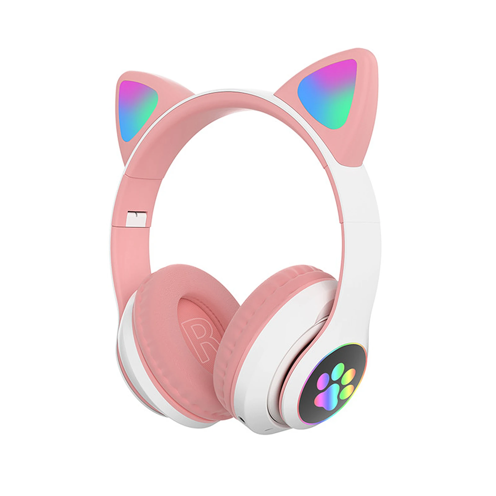 

Stn 28 Cute Pink LED Bt Oreja De Gato Auricular Inalambr Wireless Audifono Cat Claws Ear Headset Headphone Stn-28, As picture showed