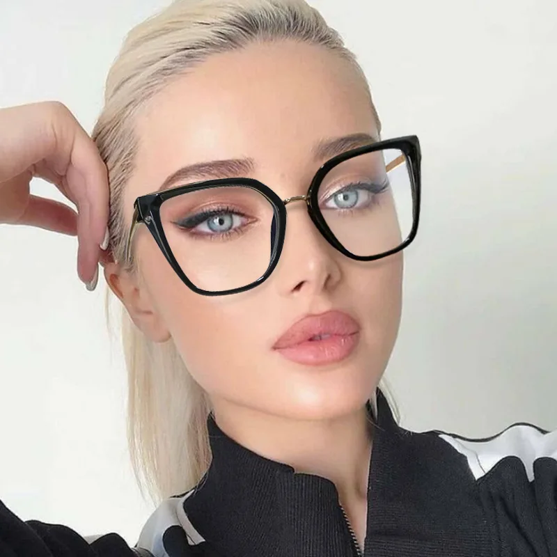 

Oversized fashion Cat Eye tr90 blue light Blocking glasses anti blue light optical lens mixed eyewear eyeglass frames female