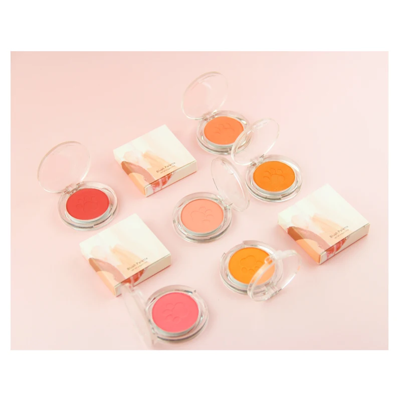 

Custom Brand Wholesale Cat paw stamp individual blush palette private label lip and cheek blush Face Cheek Contour Make Up Blush