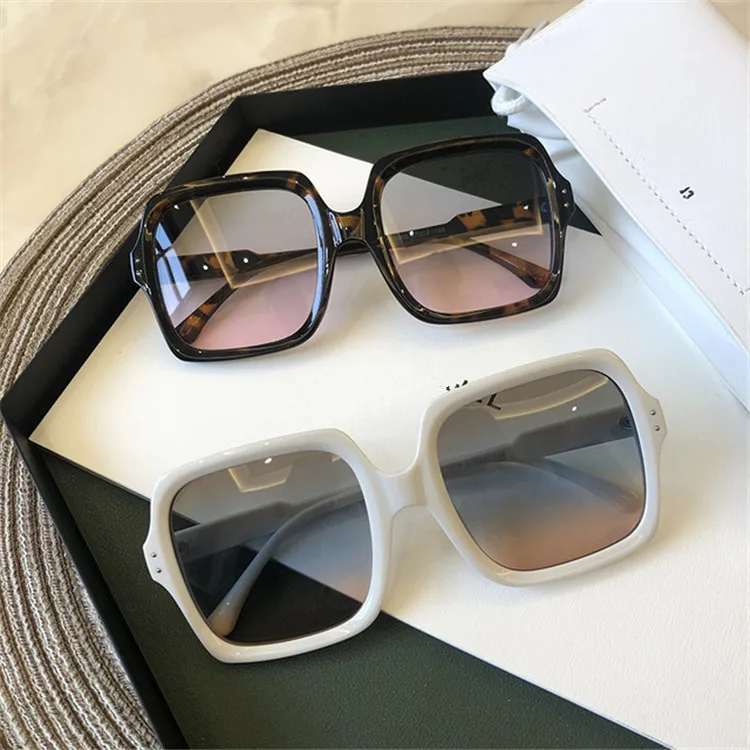 

New 2021 Fashion Square Big Frame Sun glasses Shade Women Oversize Designer Famous Brands Luxury Sunglasses