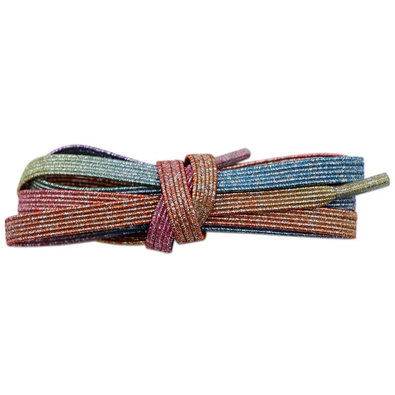 

The colorful elastic flat shoelaces made of metal wire, White