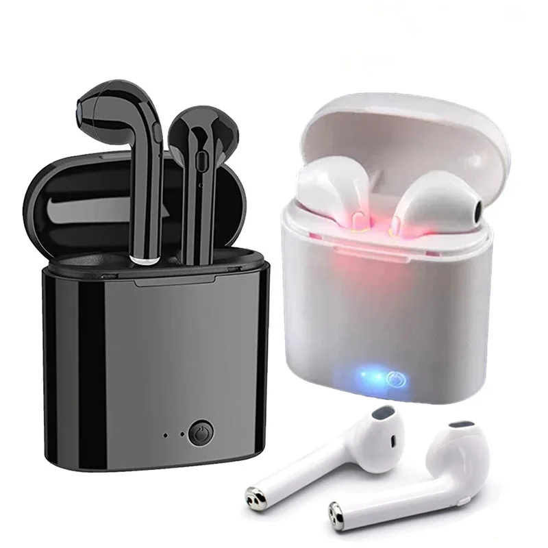 

BT V5.0 Headphone Earphone I7s TWS Sport Stereo Wireless Earbuds With Charging Box, Black,white