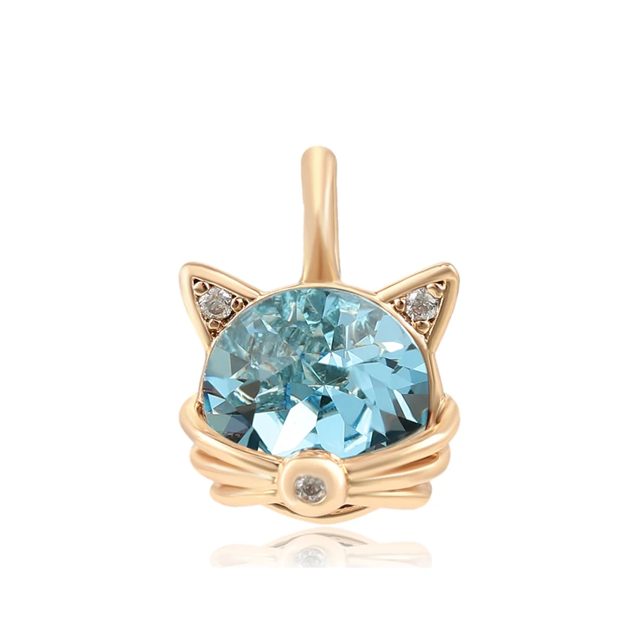 

36001Xuping factory wholesale light blue cat-shaped animal crystal pendant