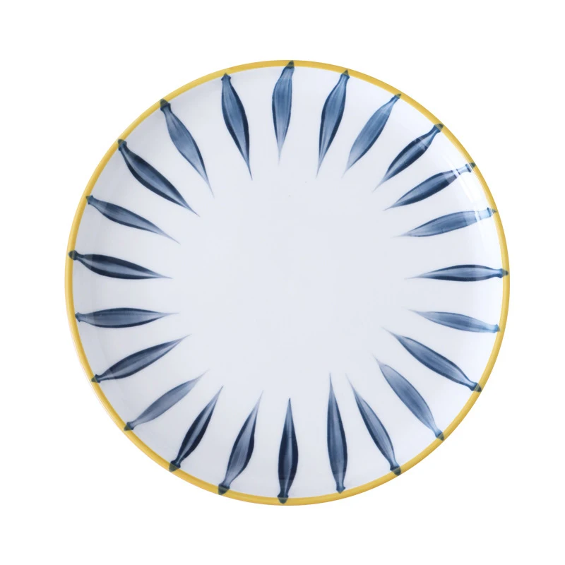 

high quality porcelain dinnerware bone china dinner plate, Pink, blue