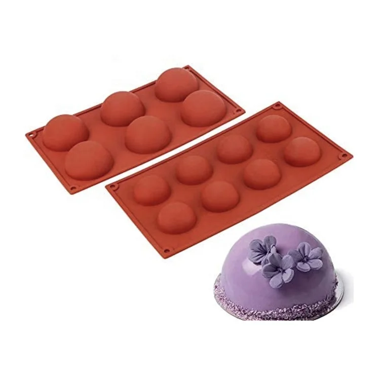 

Wholesale 6/8/15/24 Holes Half Sphere Circle Ball Silicone Mold Hot Chocolate Bomb Mold Cake Tools Pastry Mold Moulds 100g-110g, Red, customized