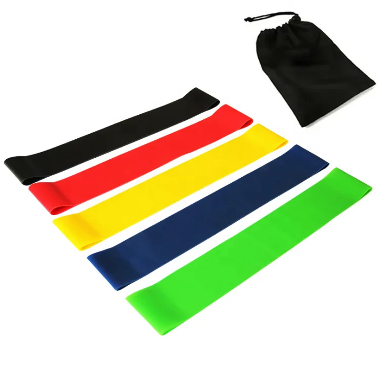 

12" High quality Mini Resistance bands set, Black red green blue yellow