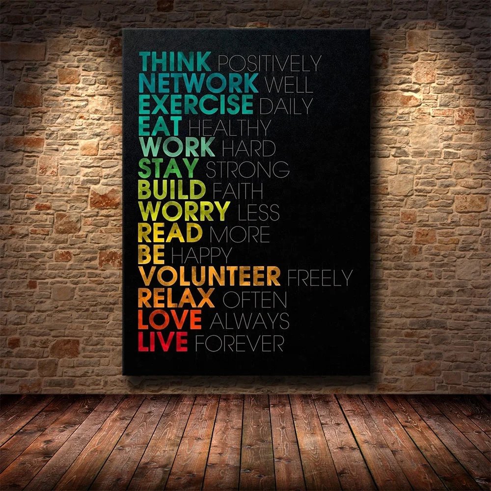 

16 Designs Motivational Poster Wall Art Mindset Phrases Inspiring Words Canvas Wall Art No Pain No Gain Canvas Painting Prints, Multiple colours