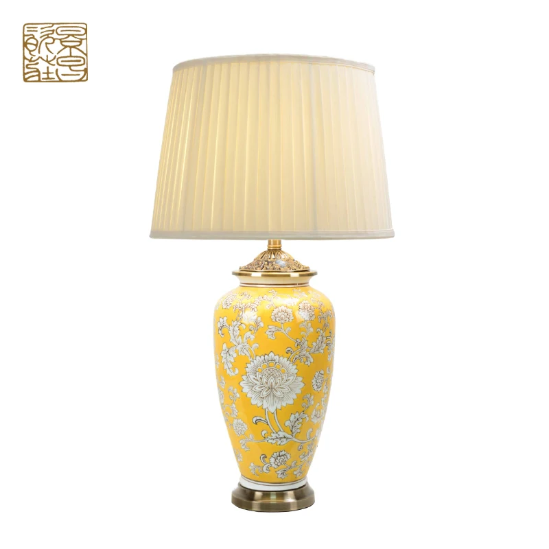 
Yellow porcelain luxury home decoration reproduction antique wholesale ceramic vase 