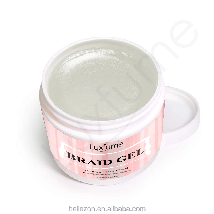 

Private Label Extra Hold Braid Gel No Flaking Braiding Gel For African Braid Hair Styling 200G, Transparent