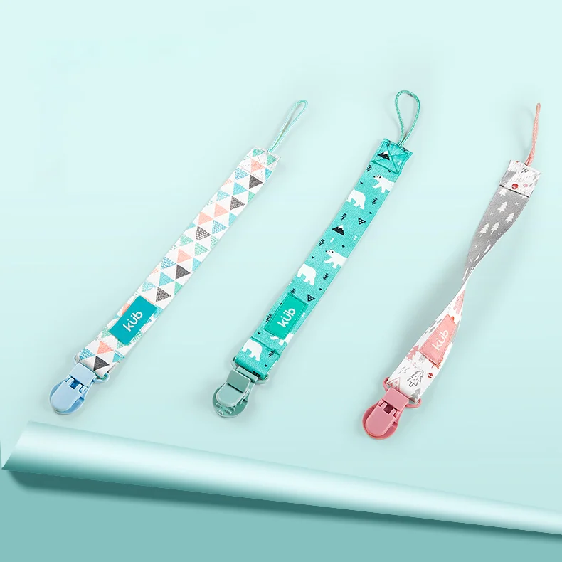

KUB animal cute long baby teether chain pacifier clip chain, Blue, green ,pink
