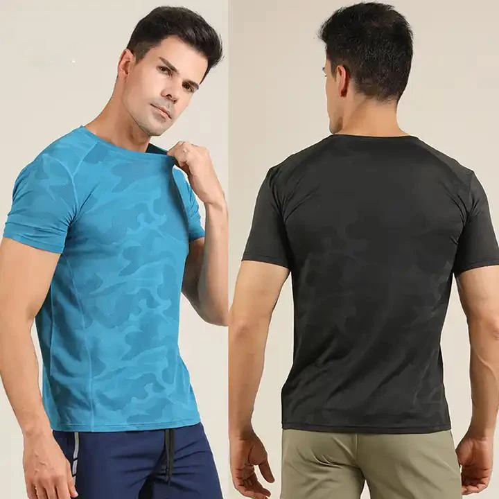 

Summer Mens Workout Camouflage Clothes Fitness Bodybuilding Tee Shirts For Men Quick Dry Training Running T-Shirts Tops