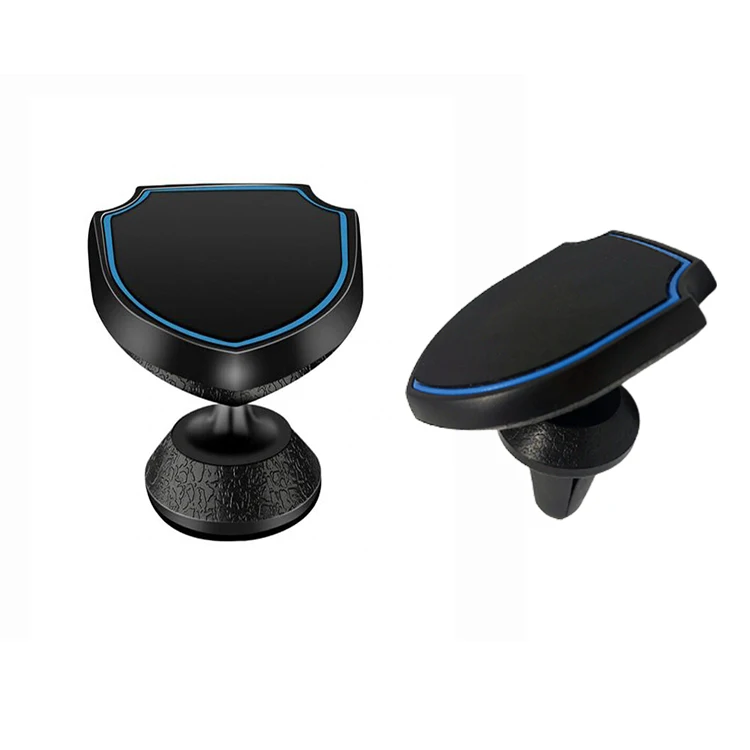 

Custom Logo Shield Shape 360 Rotate Air Vent Dashboard Magnetic Mobile Mount Phone Car Holders, Blue / black