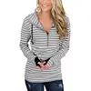 Hot Sale Fashion Half Zipper Stripe Pullover Women Hoodie Sweatshirts