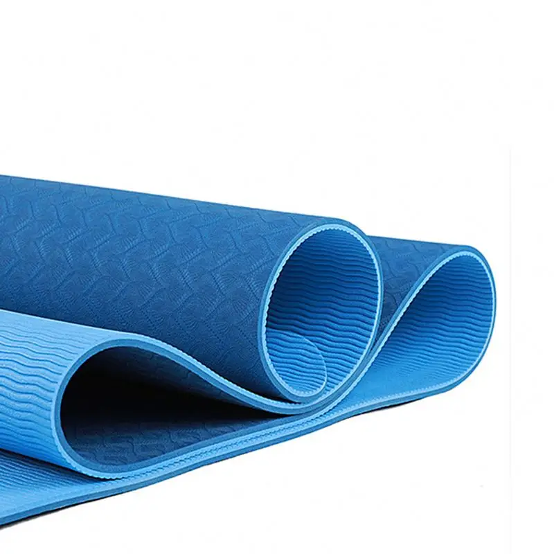 

High Quality Double Layers Eco Blue TPE Yoga Mat, Customized pink, purple, green and gray