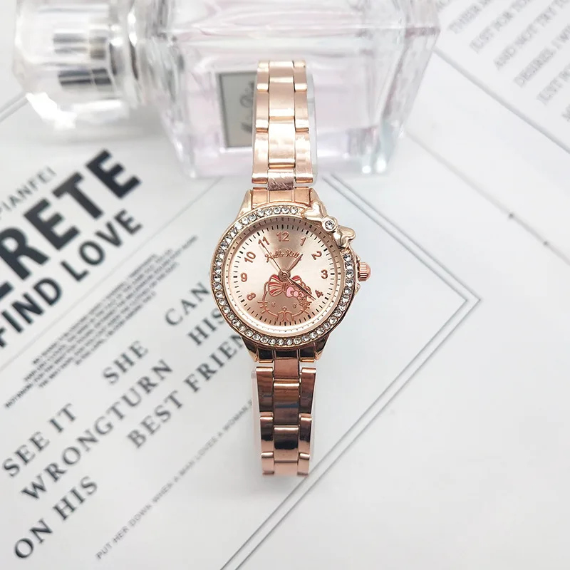 

Hello Kitty Watch Girls Kids Watches Stainless Steel Bracelet Quartz Wristwatches Children Watch Relogio gift Birthday girl