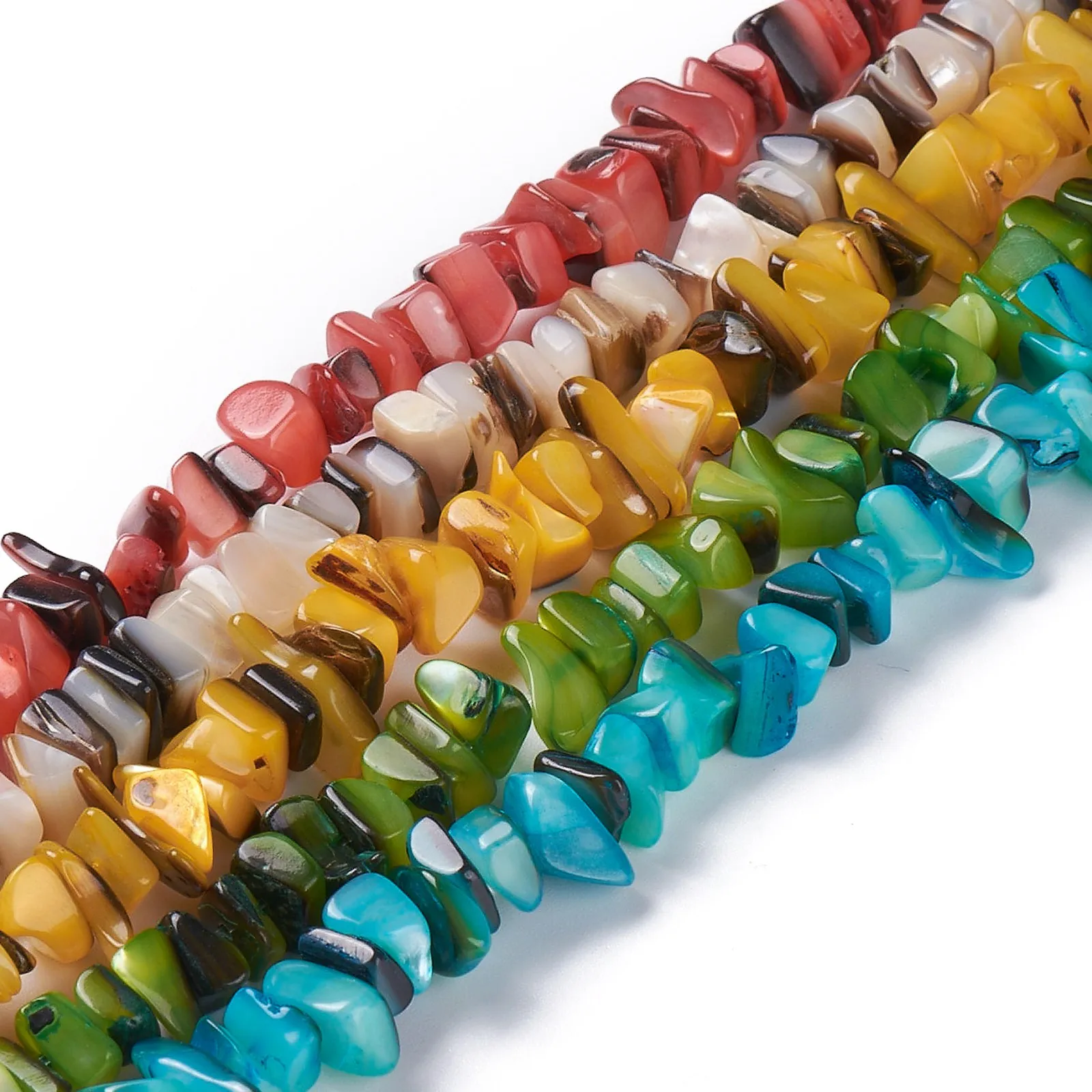 

Pandahall Mixed Color Chip Dyed Natural Black Lip Shell Beads