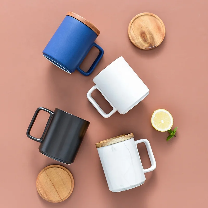 

Nordic Style Creative Water Cup Marble Coffee Cup Retro Ceramic Mug with Lid Customization, Customized color