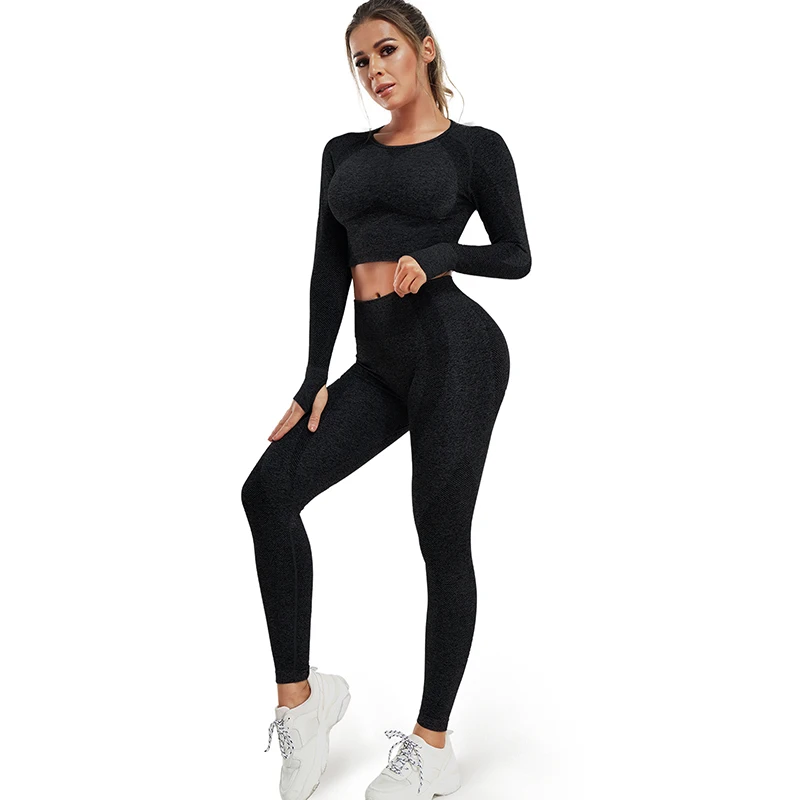 

Women Activewear Yoga Wear Gym Crop Top Workout Fitness Clothing Gym Outfit 2 Piece Yoga Set