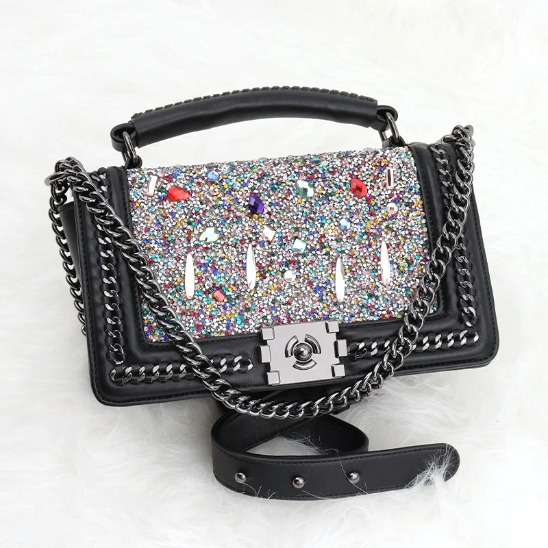 

Bling Diamonds gift new design woman ladies purses purse designer luxury fashion ladies bags women handbags, Black