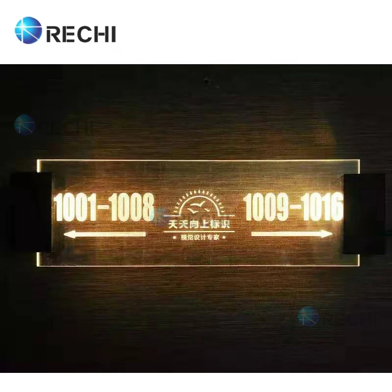 RECHI Custom Manufacture Advertising Light Box Signage Acrylic Led Sign Illuminated Signage Letter For Hotel Room Number