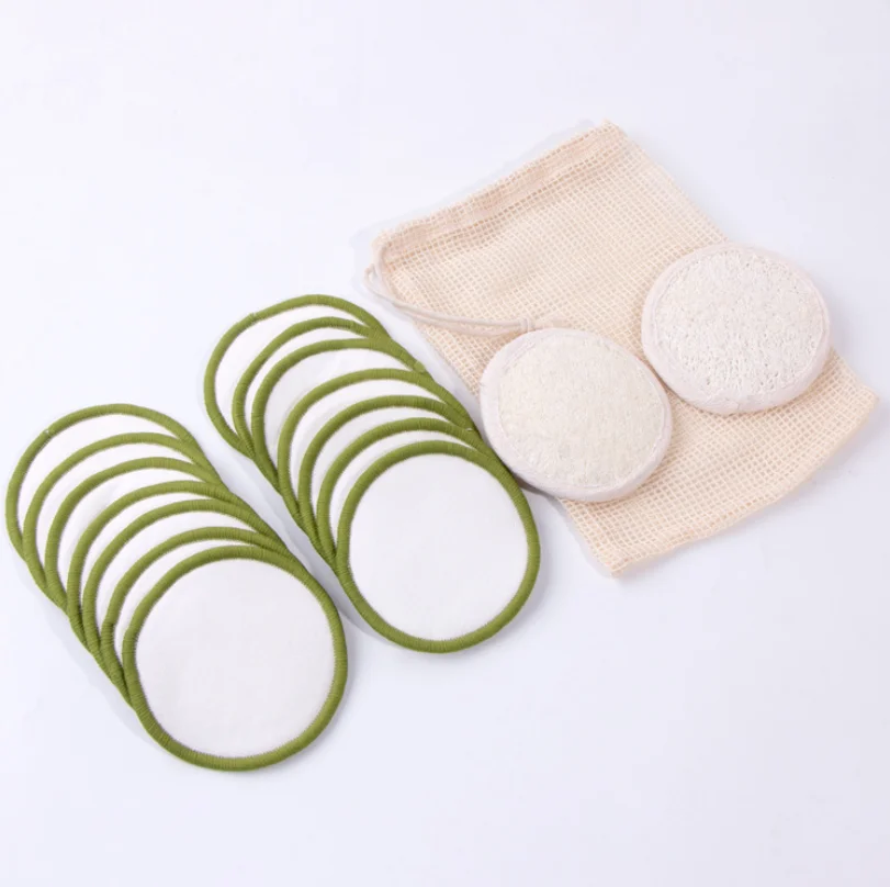 

Washable Bamboo Cotton Face Cosmetics Make Up Remover Pads Organic Reusable Microfiber Makeup Remover Pads