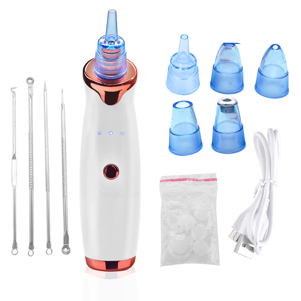 

Multi-function beauty equipment Electric Pore Cleaner Suction blackhead vacuum suction remover, White/pink