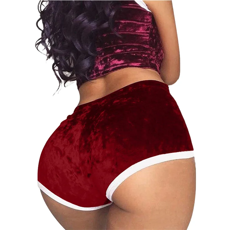 

Hot Girl Sexy Shorts Women Clothing Velvet Drawstring Hot Lounge Shorts Woman Shorts