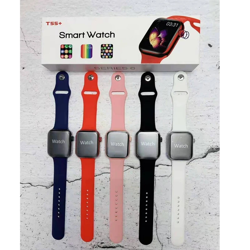 

T55+ Smart watches new arrivals 2021 relojes inteligentes T55+ Heart Rate Monitor BT Call Square Smartwatch T55+