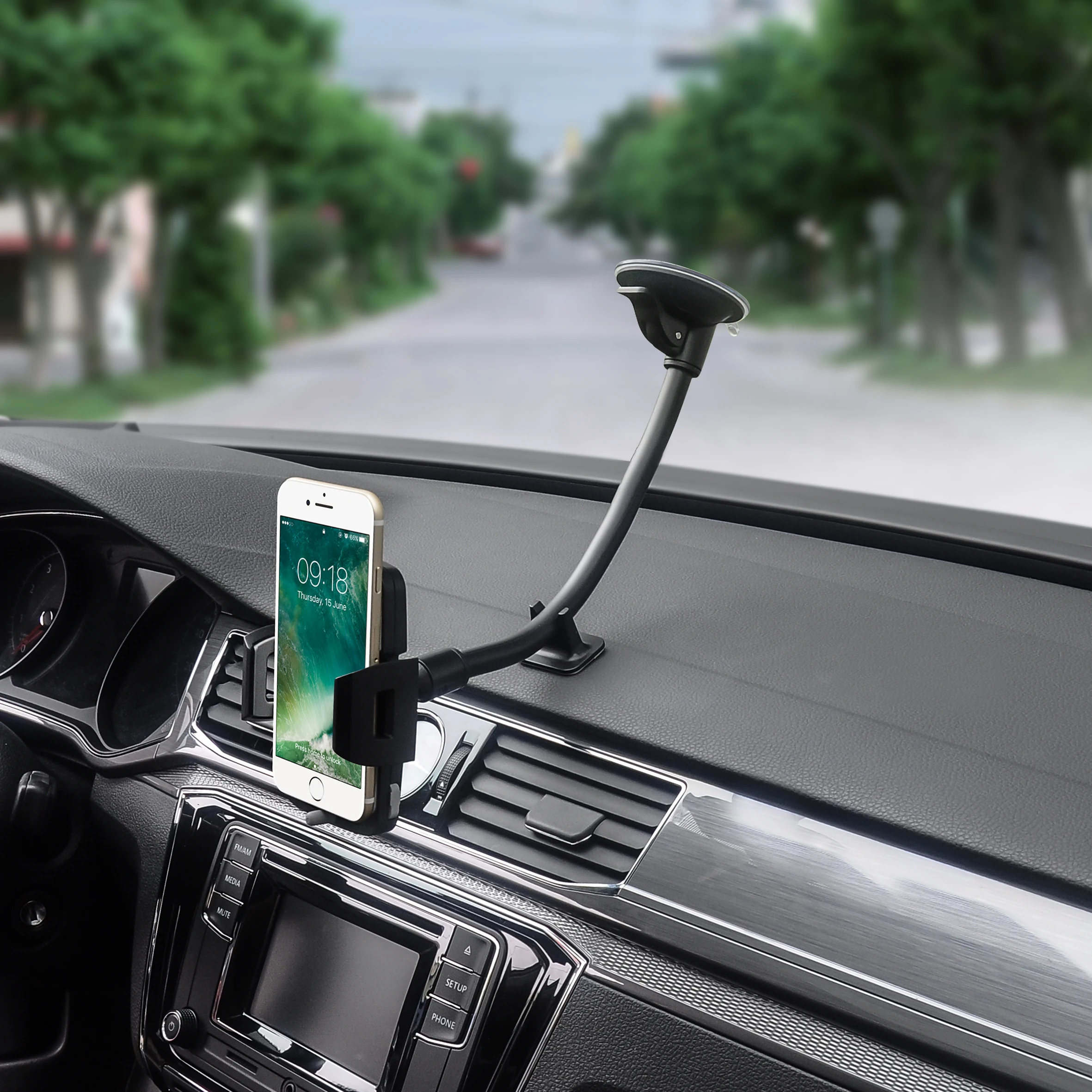 

Best Selling High Quality Gooseneck Phone Holder Windshield Mobile Stand Mobile Holder Car Holder for Smartphone