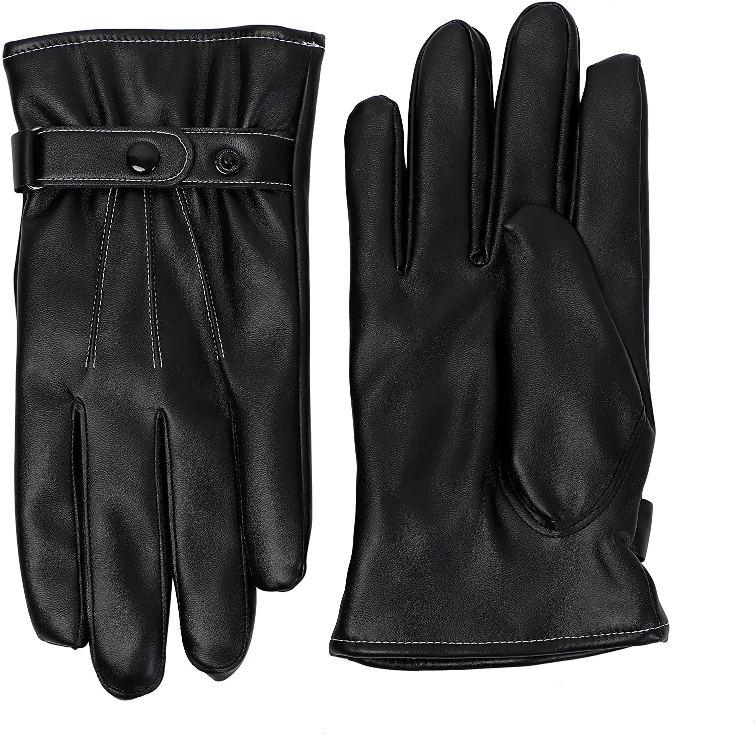 流行时尚黑色耐用皮革驾驶手套男士驾驶手套皮革户外防水皮革手套驾驶