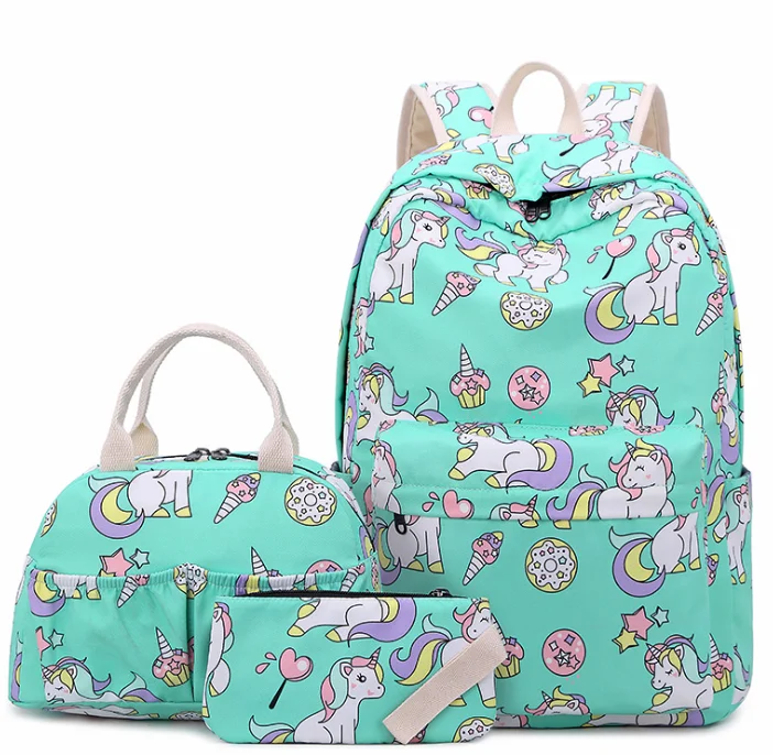 

Hot sale Back to school set with bag for teenagers unicorn school bags set for girls, Same as pics