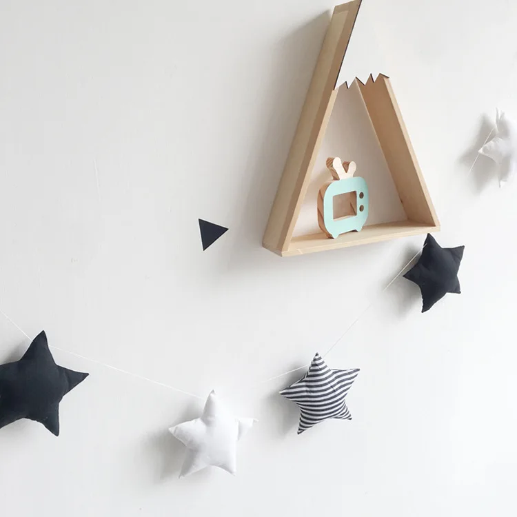 

Nordic star moon string ornaments children's room crib tent bed curtain matching 5 star string baby kids room decoration, Customized color