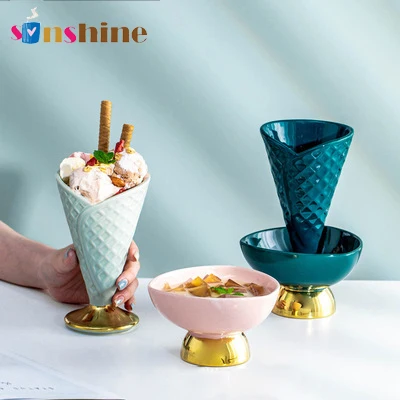 

Wholesale fruit salad bowl solid color ceramic ice cream cup 200ml 260ml, As picture